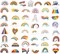 100 Pack Rainbow Stickers, Rainbow Party Favors, Birthday Decorations